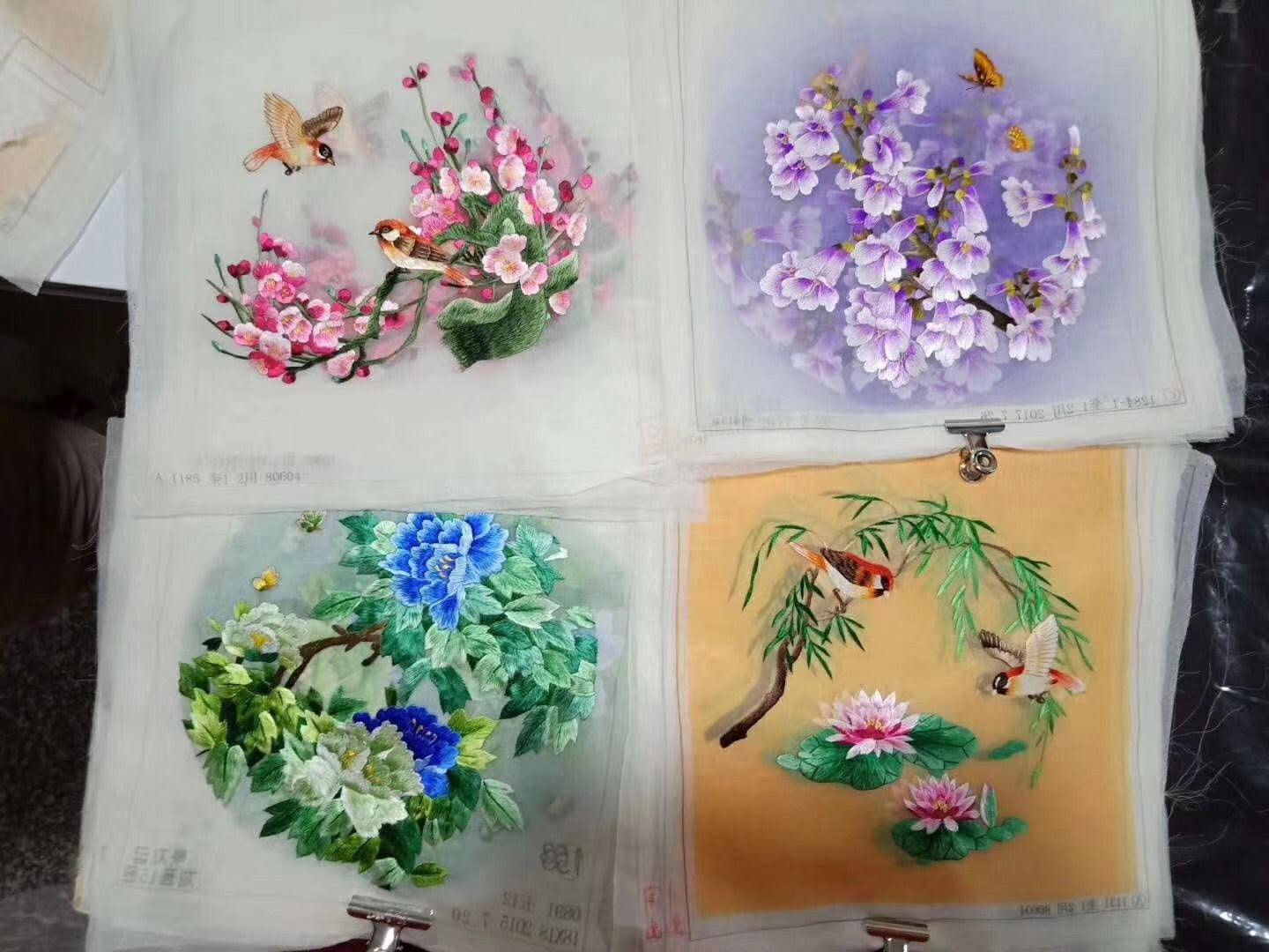 Hand su embroidery:flowers birds animals landscapes still life (two-sided reversible ) 20cm