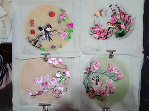 Hand su embroidery:flowers birds animals landscapes still life (two-sided reversible ) 20cm