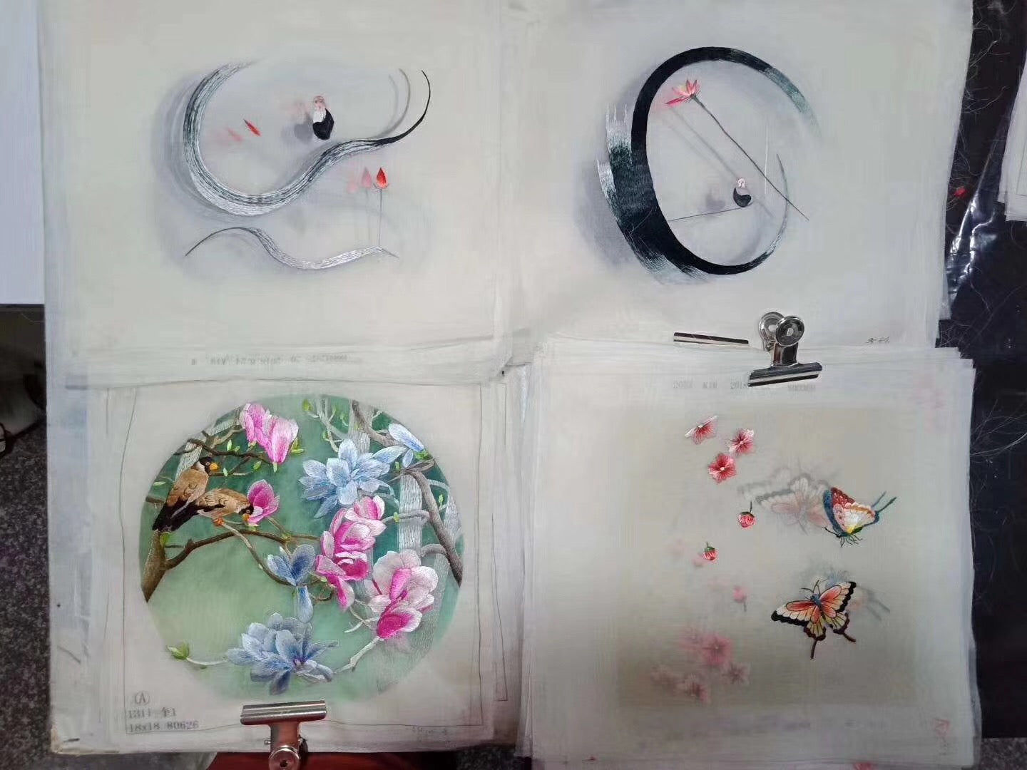 Hand su embroidery:flowers birds animals landscapes still life (two-sided reversible ) 20cm