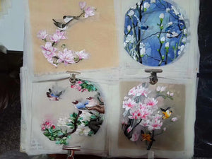 Hand su embroidery:flowers birds animals landscapes still life (two-sided reversible ) 20cm