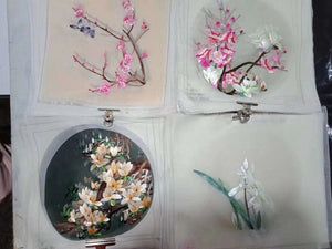 Hand su embroidery:flowers birds animals landscapes still life (two-sided reversible ) 20cm