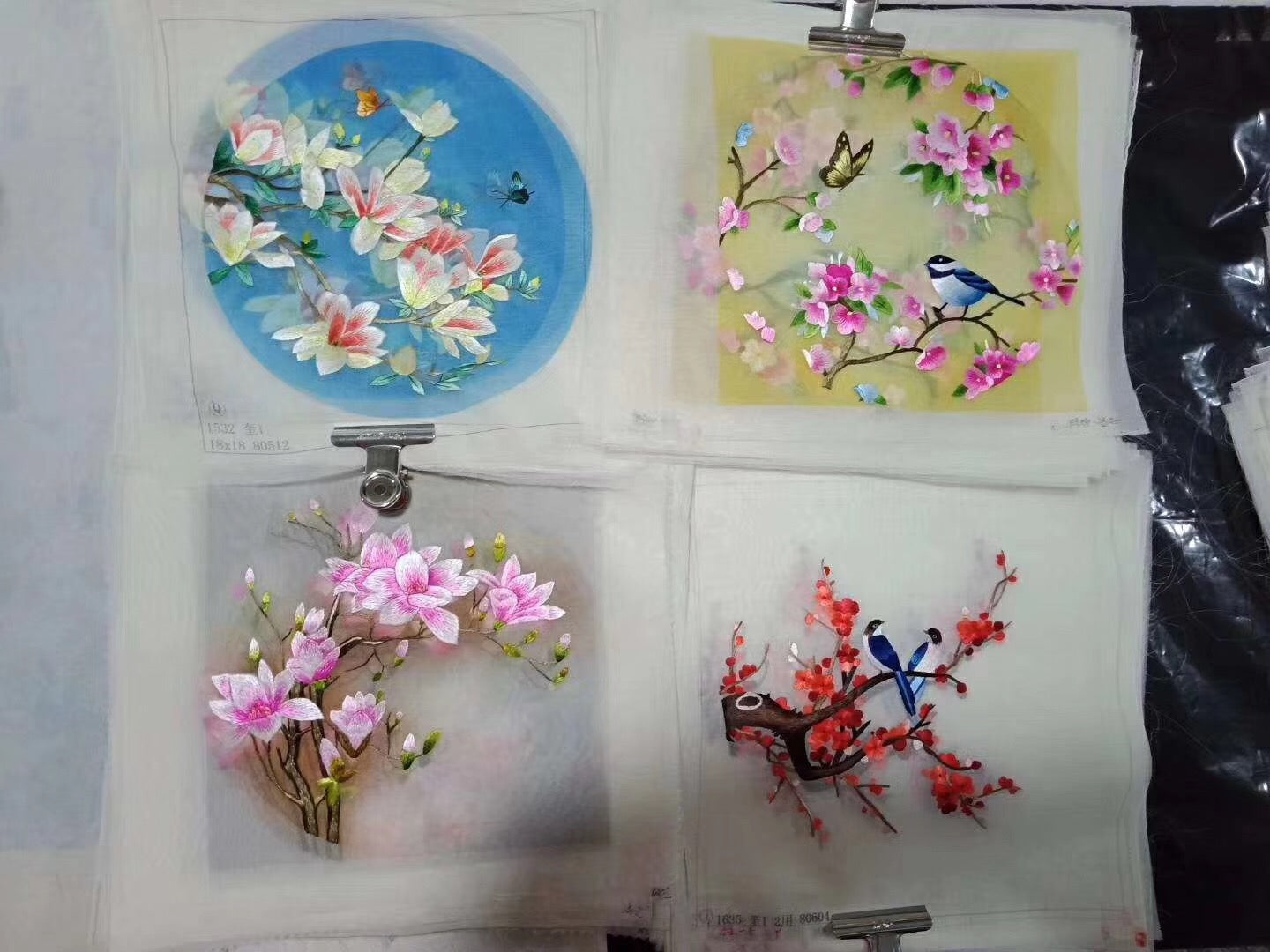 Hand su embroidery:flowers birds animals landscapes still life (two-sided reversible ) 20cm