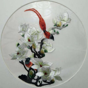 Hand su embroidery:lady flowers birds animals landscapes still life (two-sided reversible ) 20cm