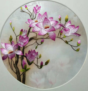 Hand su embroidery:lady flowers birds animals landscapes still life (two-sided reversible ) 20cm