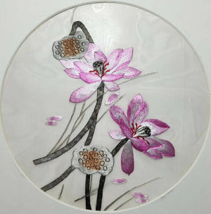 Hand su embroidery:lady flowers birds animals landscapes still life (two-sided reversible ) 20cm