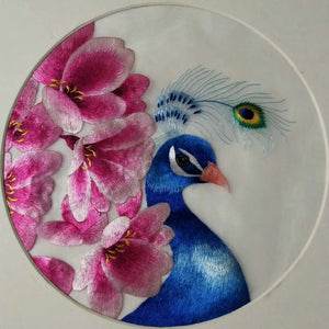 Hand su embroidery:lady flowers birds animals landscapes still life (two-sided reversible ) 20cm