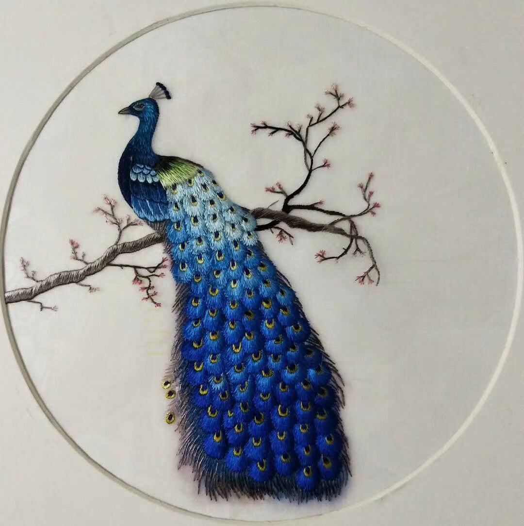 Hand su embroidery:lady flowers birds animals landscapes still life (two-sided reversible ) 20cm