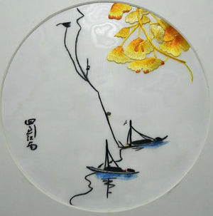 Hand su embroidery:lady flowers birds animals landscapes still life (two-sided reversible ) 20cm