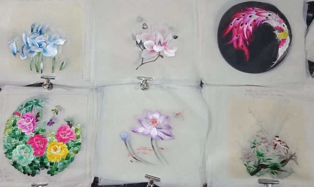 Hand su embroidery:flowers birds animals landscapes still life (two-sided reversible ) 20cm 3918