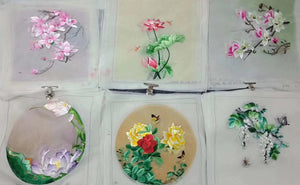 Hand su embroidery:flowers birds animals landscapes still life (two-sided reversible ) 20cm 3918