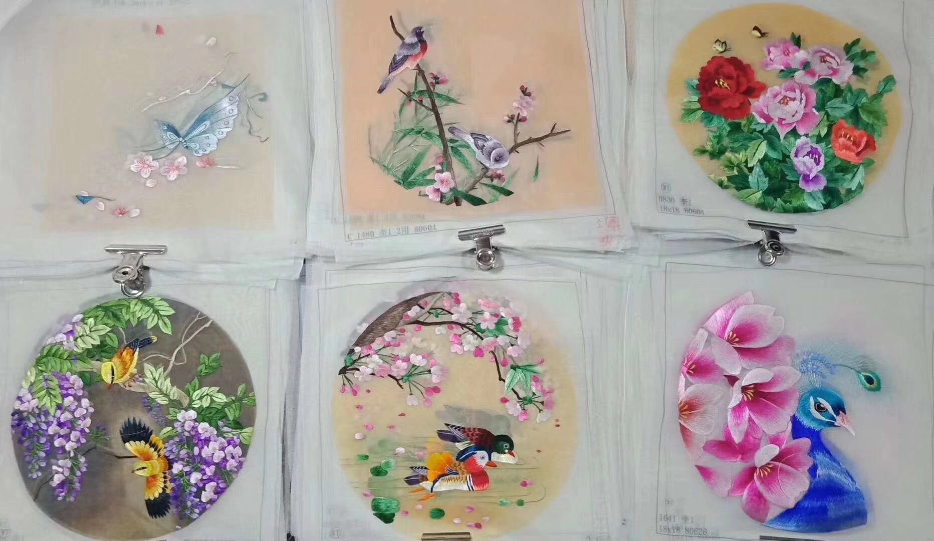 Hand su embroidery:flowers birds animals landscapes still life (two-sided reversible ) 20cm 3918