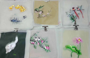 Hand su embroidery:flowers birds animals landscapes still life (two-sided reversible ) 20cm 3918