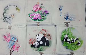 Hand su embroidery:flowers birds animals landscapes still life (two-sided reversible ) 20cm 3918