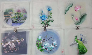 Hand su embroidery:flowers birds animals landscapes still life (two-sided reversible ) 20cm 3918