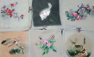 Hand su embroidery:flowers birds animals landscapes still life (two-sided reversible ) 20cm 3918