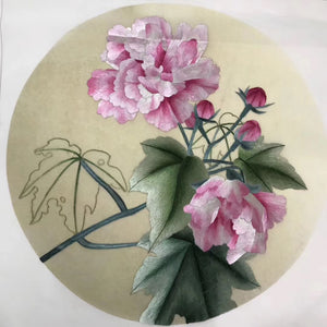 Delicate Hand Su Embroidery Silk Art:peacocks flower bird tulip lotus 35cm 2918