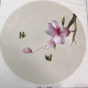 Delicate Hand Su Embroidery Silk Art:peacocks flower bird tulip lotus 35cm 2918