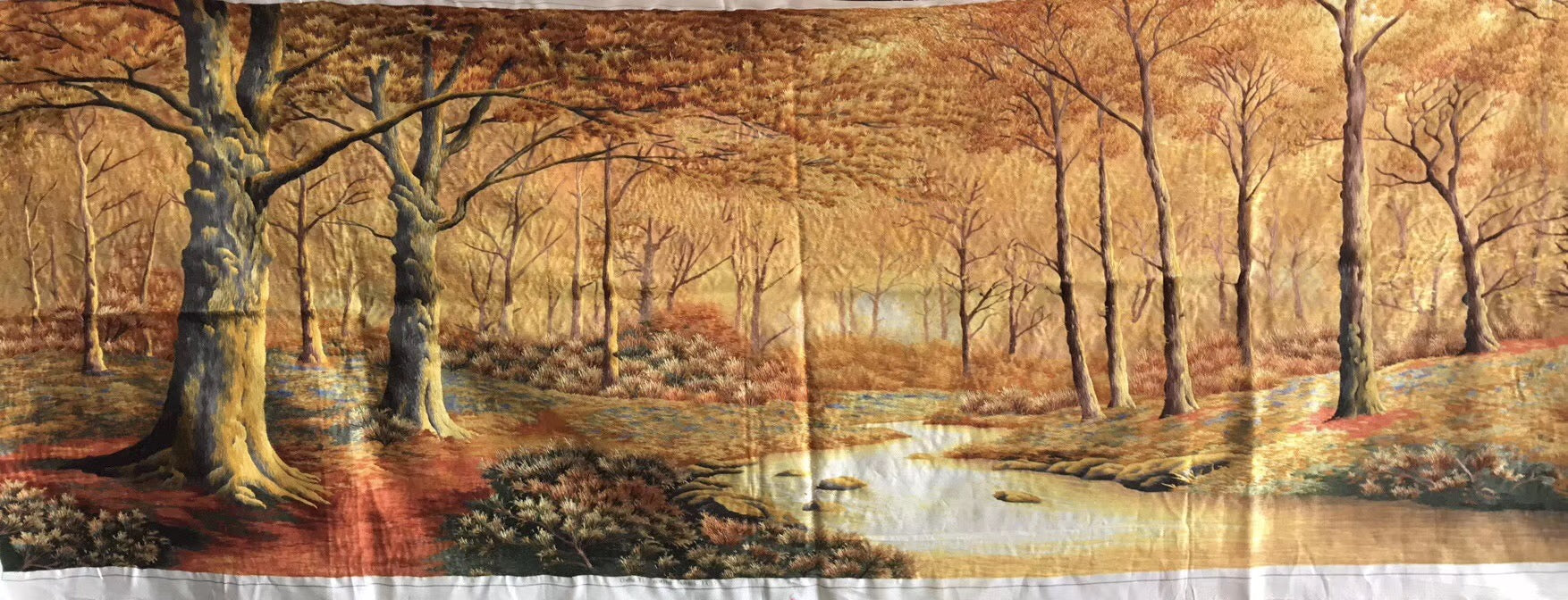 Hand Embroidered Su Embroidery silk Art:birch tree maple mountain fall 160cm 2918