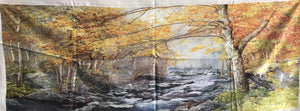 Hand Embroidered Su Embroidery silk Art:birch tree maple mountain fall 160cm 2918