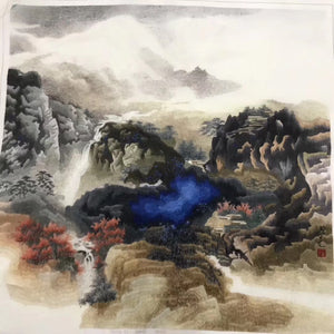 Delicate Hand embroidered Suzhou Embroidery Art:chinese mountains landscape 50cm 2918