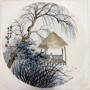 Delicate Hand embroidered Suzhou Embroidery Art:chinese mountains landscape 50cm 2918