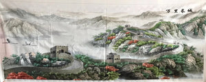 Big Hand Su Embroidery Art:Great Wall trees mountain waterfall landscape 160cm