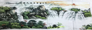 100% Hand Embroidered Silk Suzhou Embroidery Art:horse mountains 130cm 3918