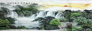 100% Hand Embroidered Silk Suzhou Embroidery Art:horse mountains 130cm 3918