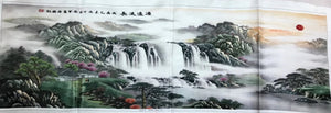 100% Hand Embroidered Silk Suzhou Embroidery Art:horse mountains 130cm 3918