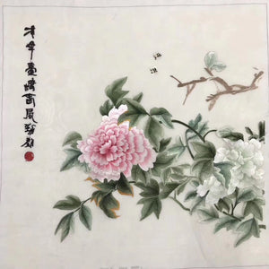 Delicate Hand Suzhou Embroidery Silk Art:flower vase flower still life tree 50cm 3918