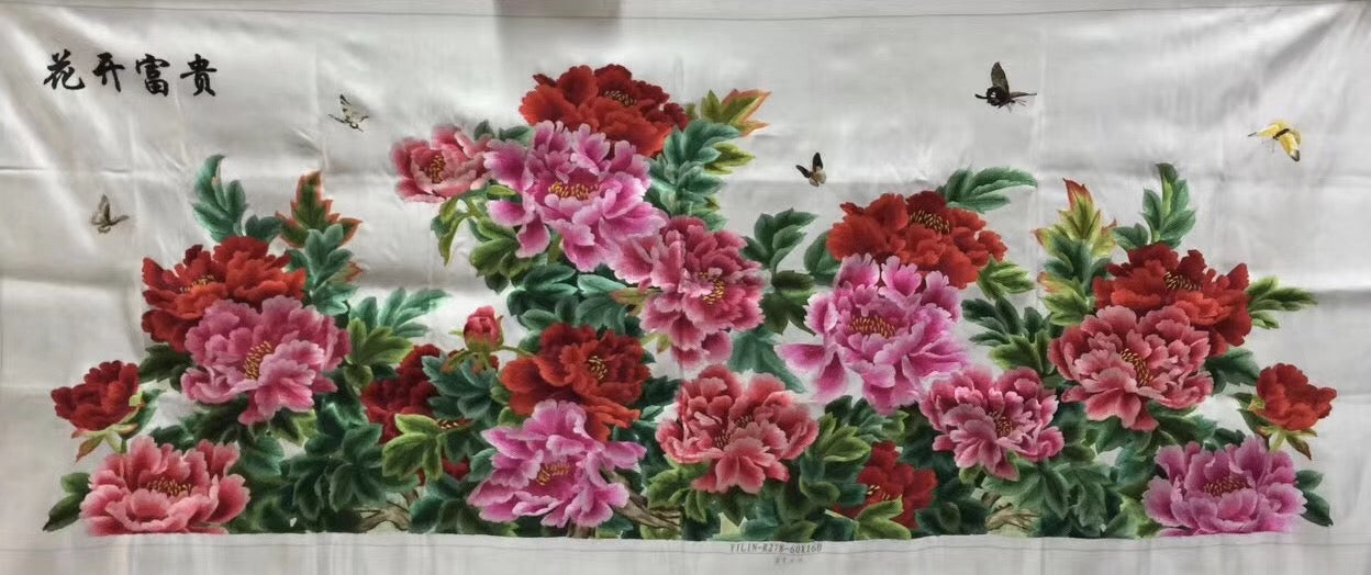 Chinese Totally 100% Hand Embroidered Su Embroidery Art:peacocks peony –  aliceembroidery