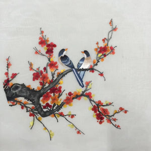 Delicate Hand embroidered Su Embroidery Silk Art:flower bird lotus still life 35cm 3918