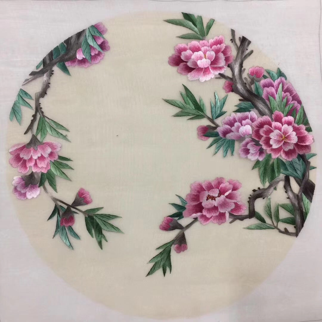 Delicate Hand embroidered Su Embroidery Silk Art:flower bird lotus still life 35cm 3918