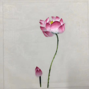 Delicate Hand embroidered Su Embroidery Silk Art:flower bird lotus still life 35cm 3918