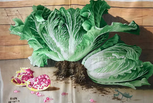 Hand embroideried Suzhou Embroidery Silk Art:vase flower lily still life wheat 60cm 3918
