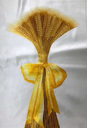 Hand embroideried Suzhou Embroidery Silk Art:vase flower lily still life wheat 60cm 3918