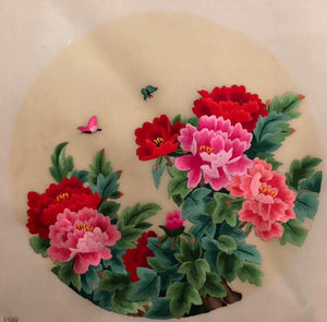 double su embroidery peony butterfly 20cm