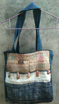 old hand embroidery fabric bag