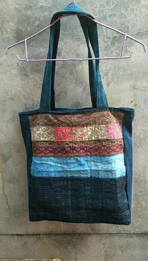 Woven fabric tote bag