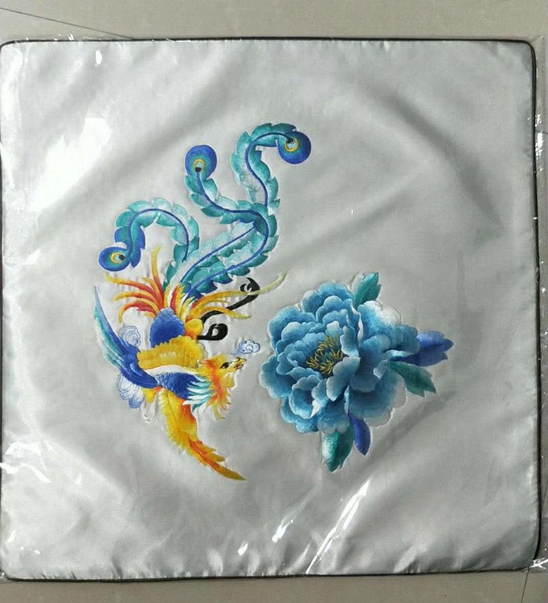 Chinese Imitation Su Embroidery silk pillow covers flower 1piece