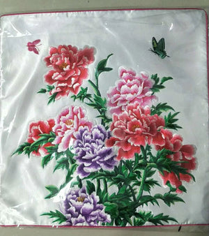 Chinese Imitation Su Embroidery silk pillow covers flower 1piece